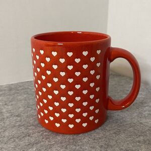 Vintage Waechtersbach Cup Mug Red Mini White Hearts Valentine Ceramic 12 oz
